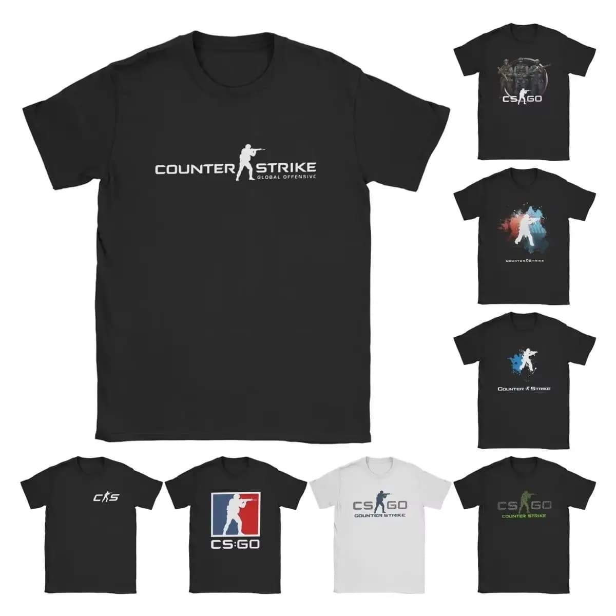 T-shirt da uomo Counter-Strike 2 CS Go Awesome in cotone, maglietta a maniche corte, gioco di tiro, girocollo, abbigliamento, regalo, outfit per la famiglia