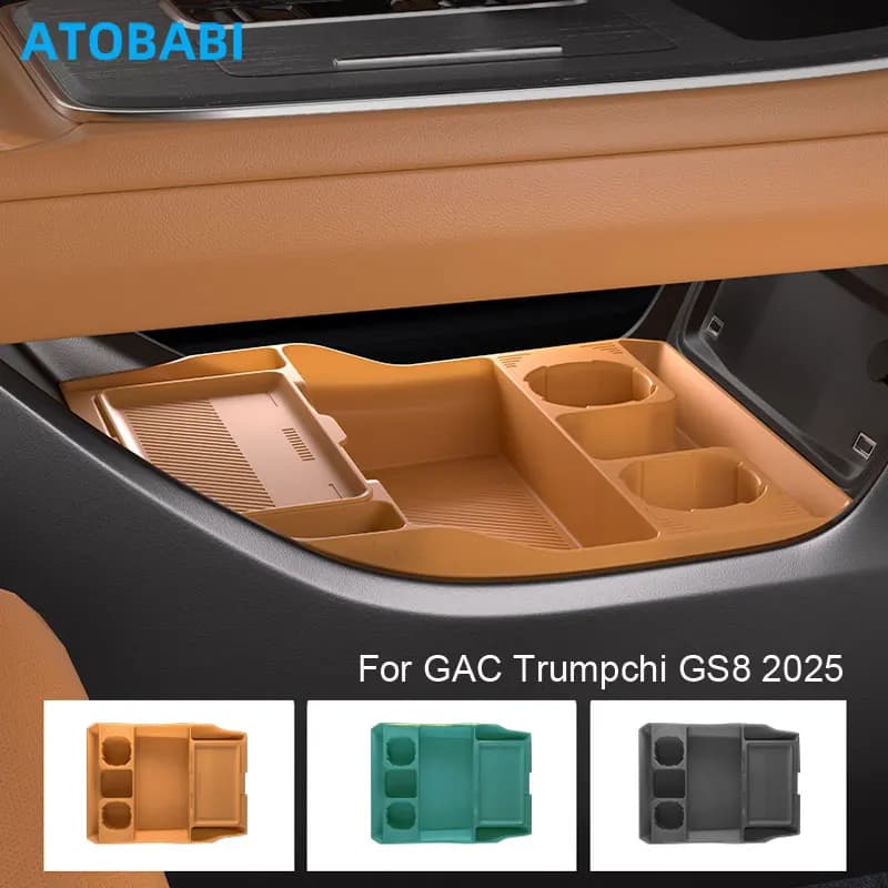 Scatola di immagazzinaggio per GAC Trumpchi GS8 2025 Car Styling Sotto lo strato di controllo centrale Organizzare scatola del bracciolo Accessori di stoccaggio in silicone