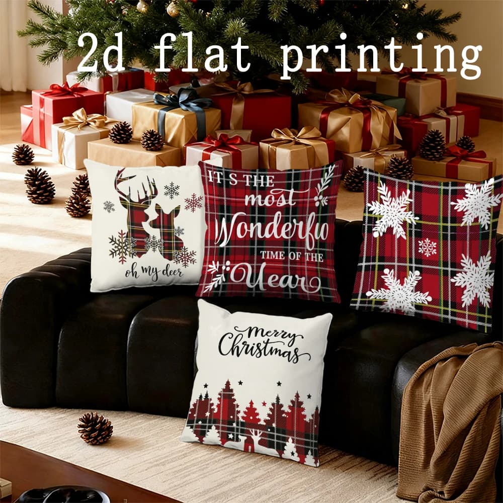 Decorazioni per la casa Fodere per cuscini con stampa digitale a tema natalizio Fodera per cuscino modello adatta per divano, camera da letto, auto