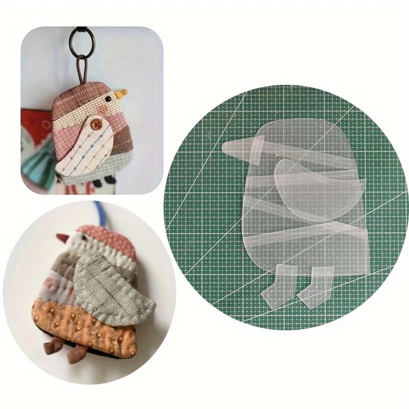Set di 9 Stencil in Acrilico a Forma di Uccello, Riutilizzabili per Ricamo, Cucito, Artigianato, Cappelli, Borse, Decorazioni per la Casa