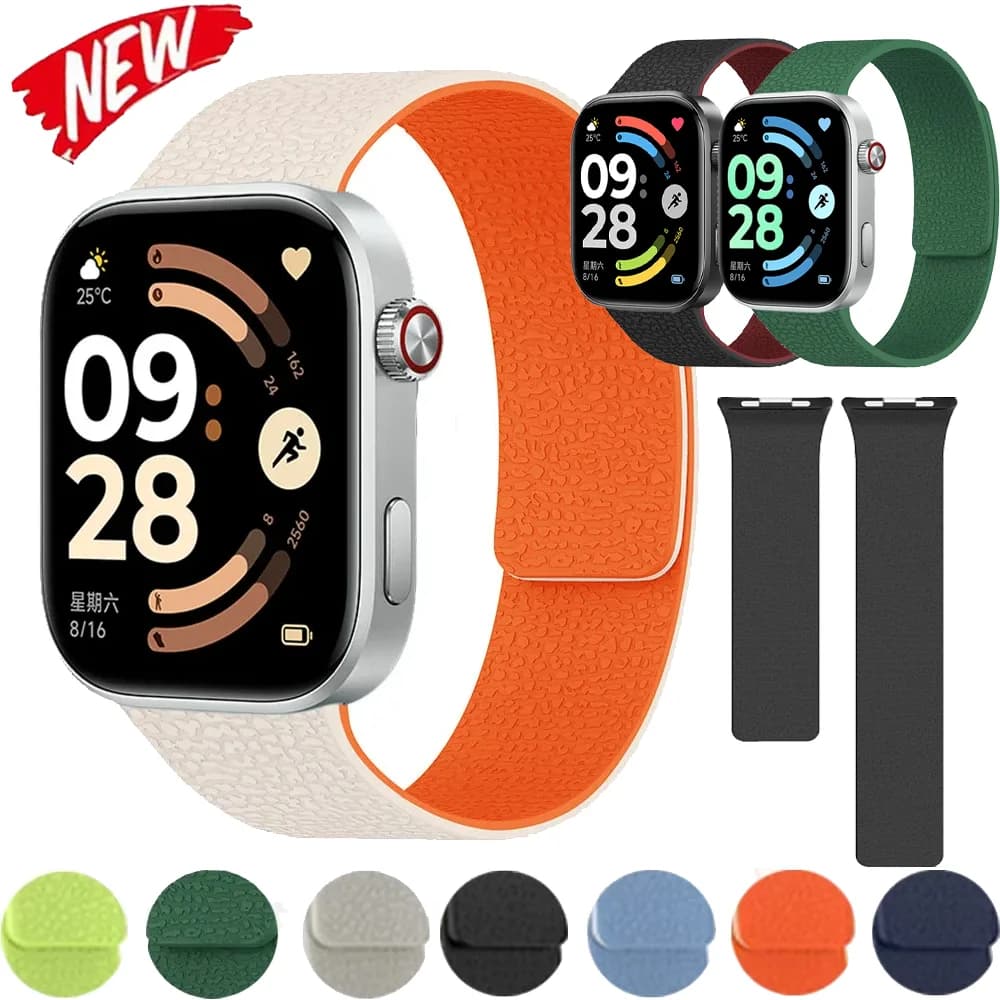 Two-tone Magnetic Silicone Strap for Redmi Watch 6 5 4 Adjustable Bracelet Xiaomi Mi Band 10 Pro 9 Pro 8 Pro Watchband Accessory