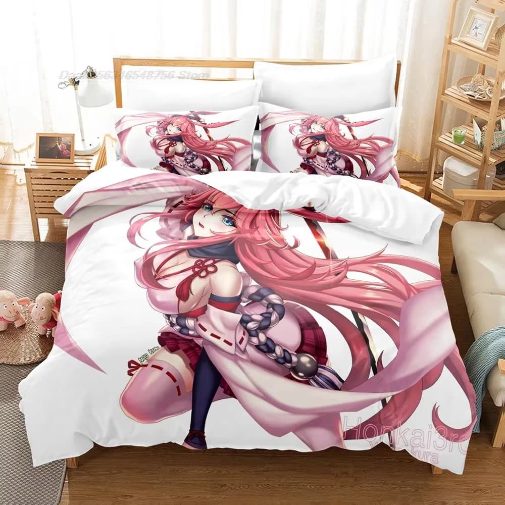 Honkai Impact 3rd Bedding set Single Twin Full Queen King Size Bedding set for kids bedroom set for adults 3D Print Anime Kawaii