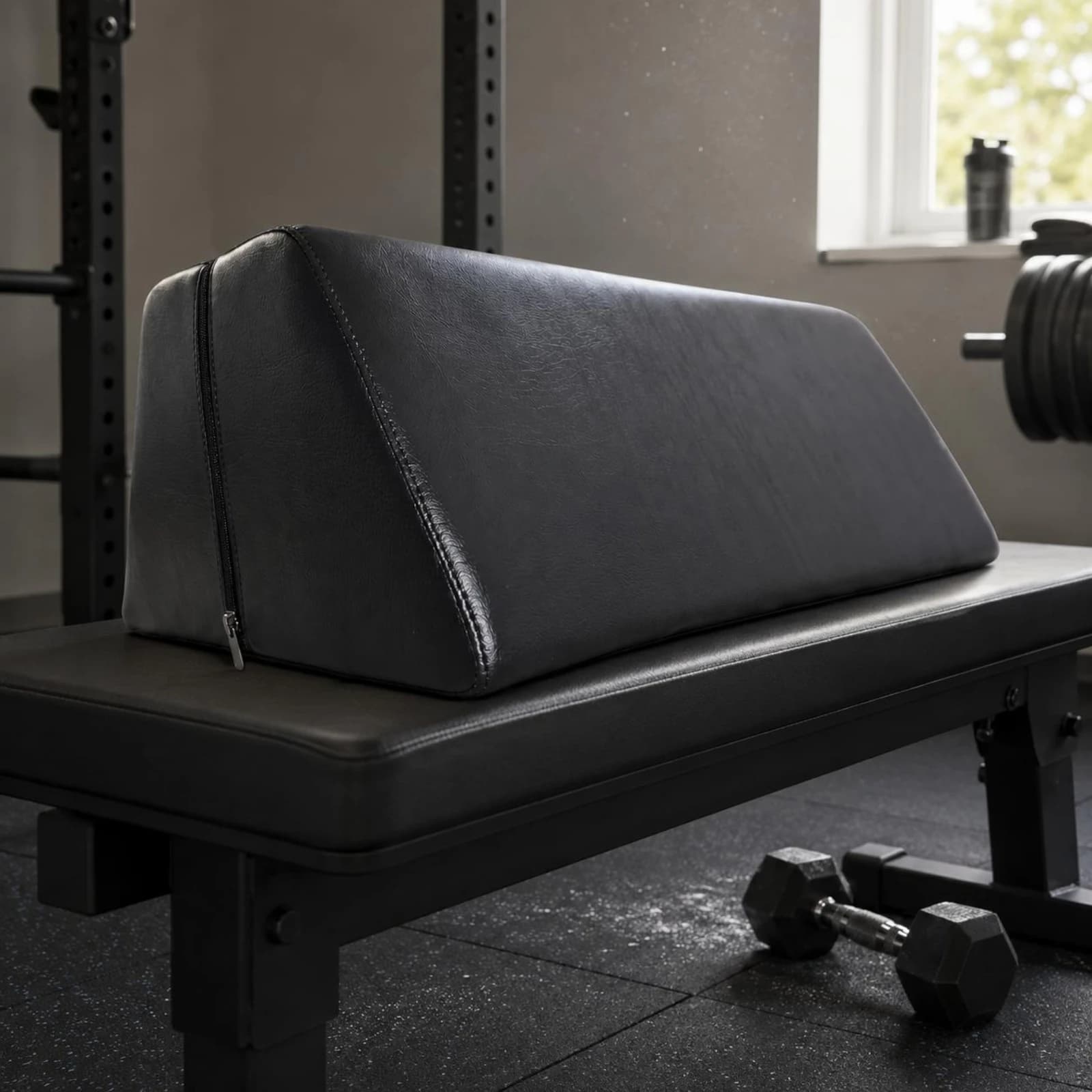 Arm Training Pad Trapezoidal Dumbbell Support Pad Exercise Positioning Cushion Leather-Like Fitness Gear High Density Foam