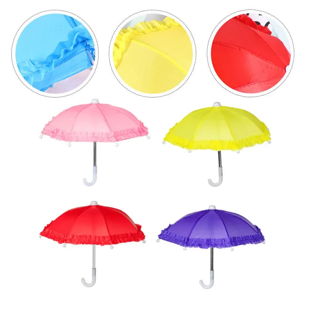 Set di 4 Ombrelli in Pizzo per Bambini, Decorativi, Piccoli ed Eleganti, Regalo per lo Sviluppo Cognitivo e Fotografico dei Bambini