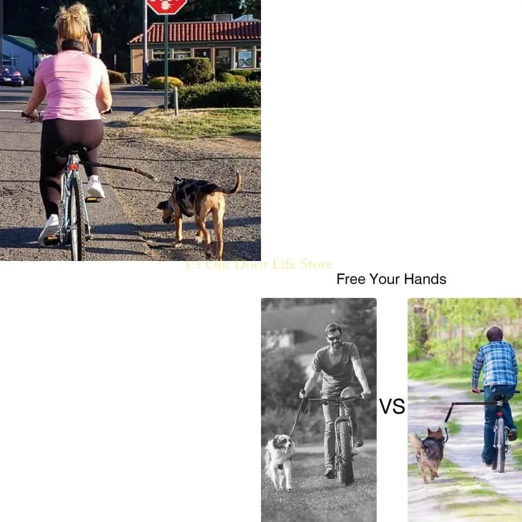 77UF Dog Bike Leash for Exercising Training Jogging Cycling Outdoor Safe with Pets