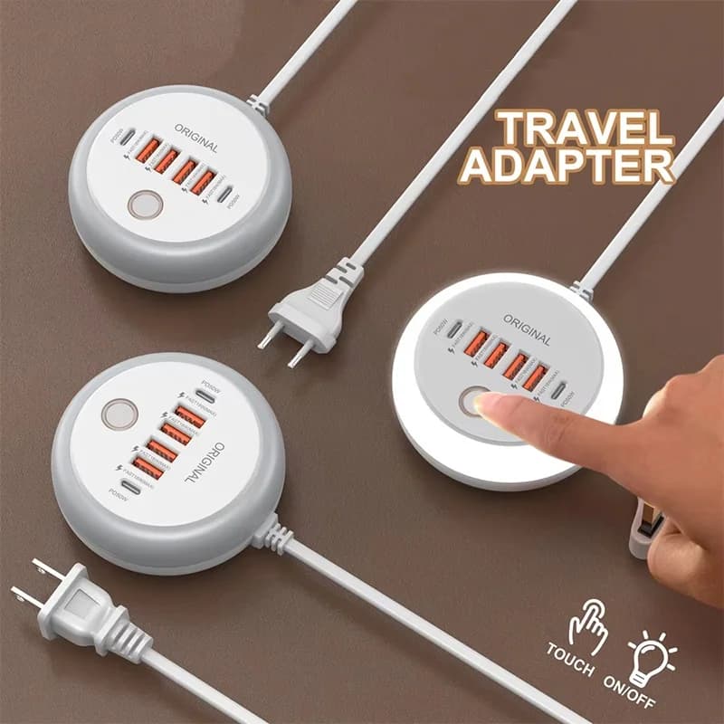 Travel USB Charger 50W Multi Ports USB Fast Charging Charger For iPhone Xiaomi Huawei OPPO Android EU US UK Plug Phone Adapter