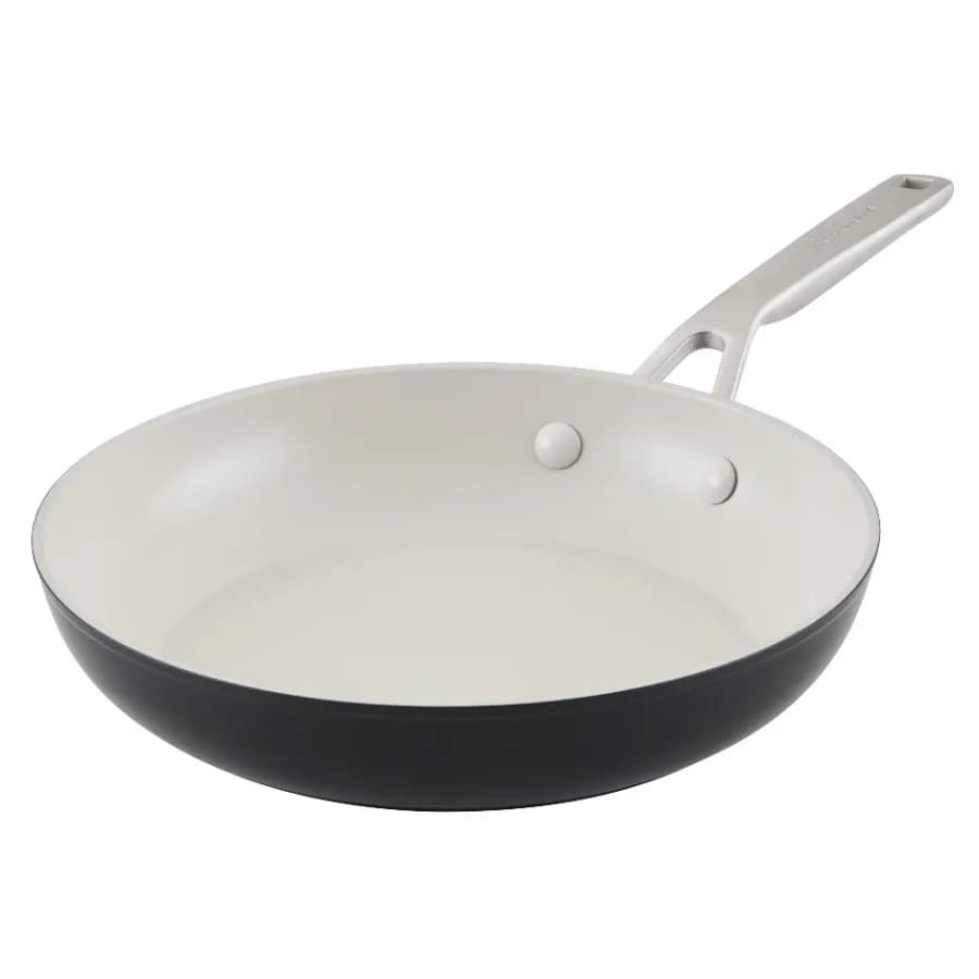 Hard-Anodized Ceramic 10 inch Nonstick Oven Safe Rust Resistant Hard Anodized Aluminum Frying Pans Hi-Heat Silicone Polyester