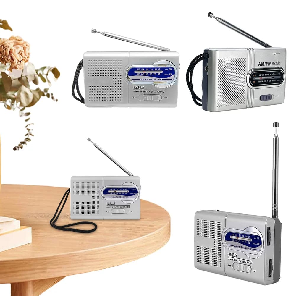 Mini antenna telescopica radio portatile alimentata a batteria radio vintage per regali per interni ed esterni per anziani anziani