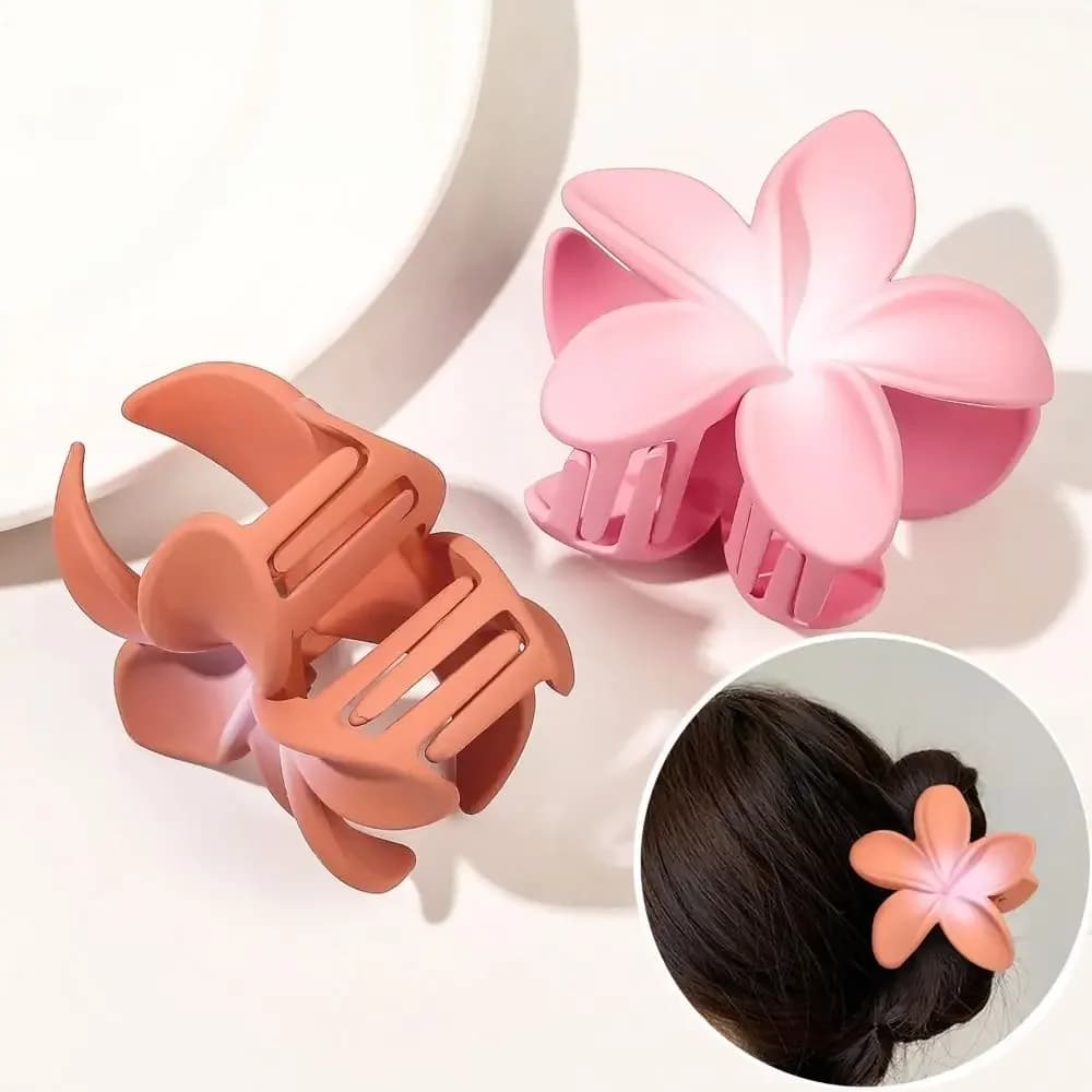 Fermaglio per Capelli a Fiore di Plumeria Sfumato, Fermaglio Trasparente a Frangipani per Donne e Ragazze, Dolce Accessorio Moda per Capelli, Regalo