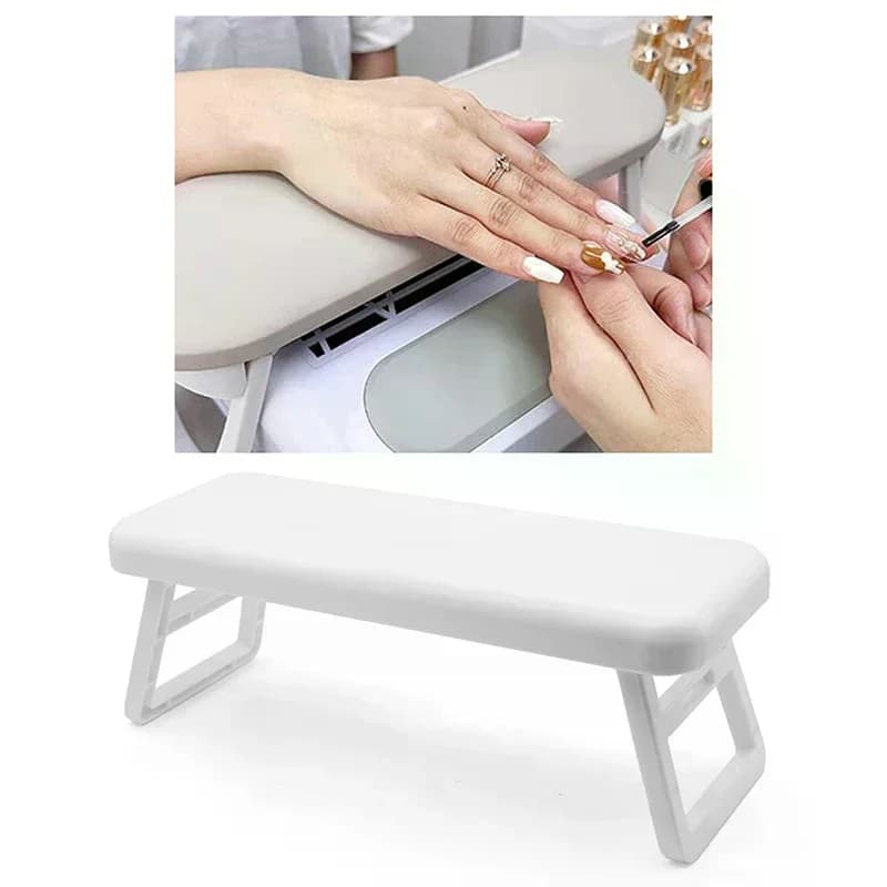 Cuscino Pieghevole per Manicure con Set di Tappetini, Supporto per Mani e Braccioli, Stand per Nail Art