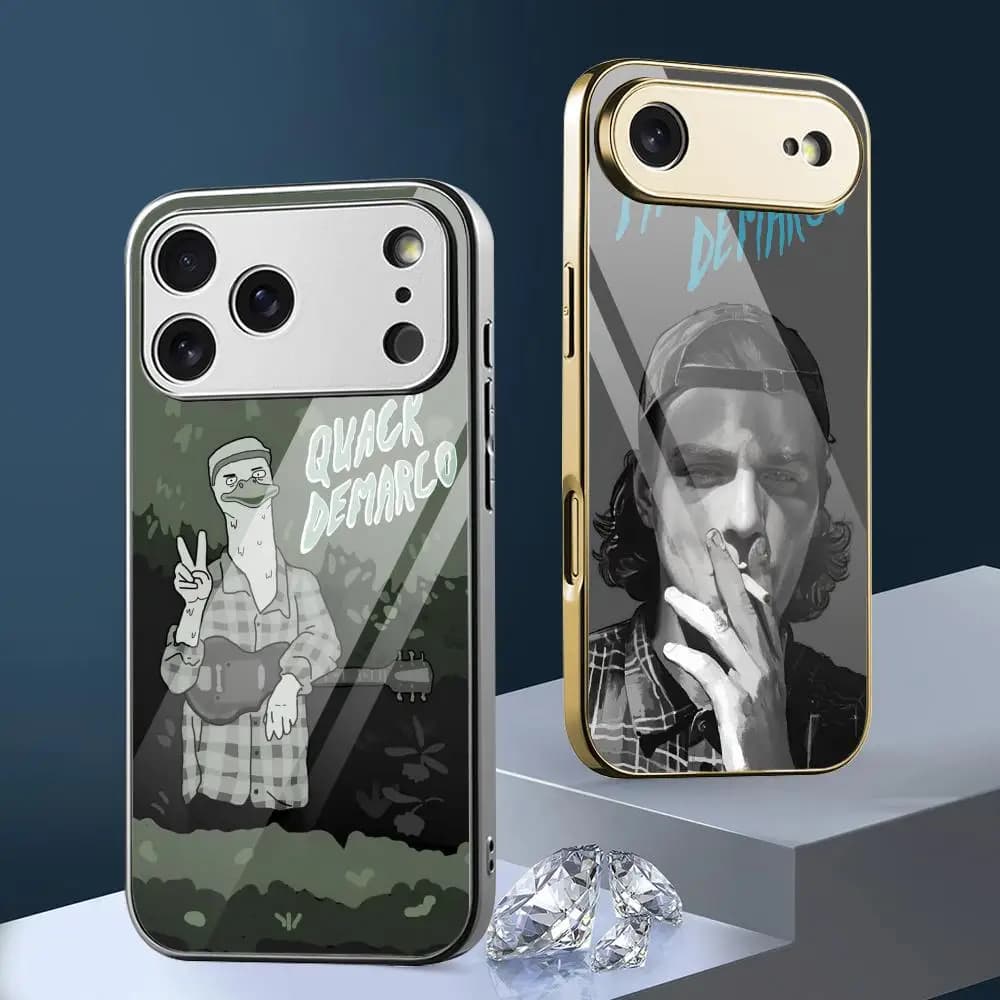 Custodia per telefono Singer M-Mac D-DeMarco per iPhone 17 16 15 14 13 12 Pro Max Plus, antiurto con paraurti in metallo galvanizzato