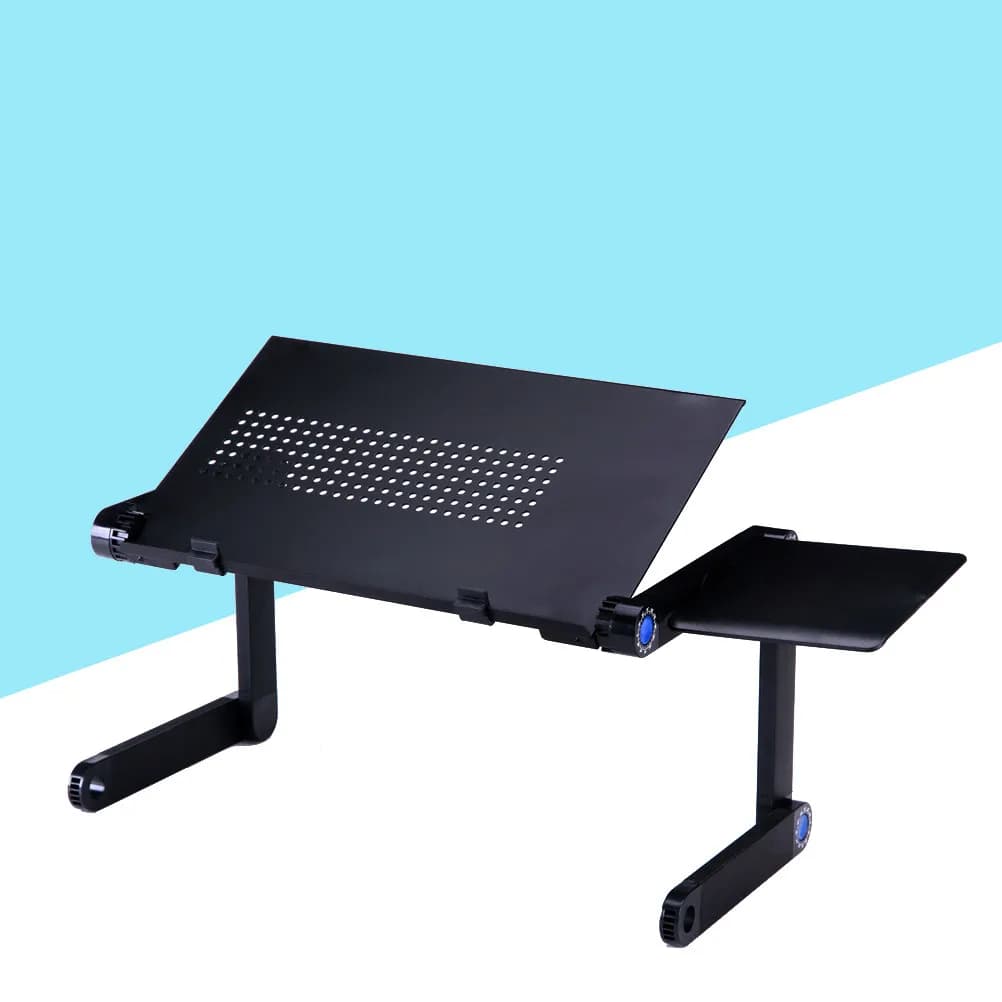 Supporto Pieghevole per Laptop con Gambe Regolabili, Stand Portatile in Metallo per Tablet, Libri, Proiettore, con Design di Ventilazione, Nero