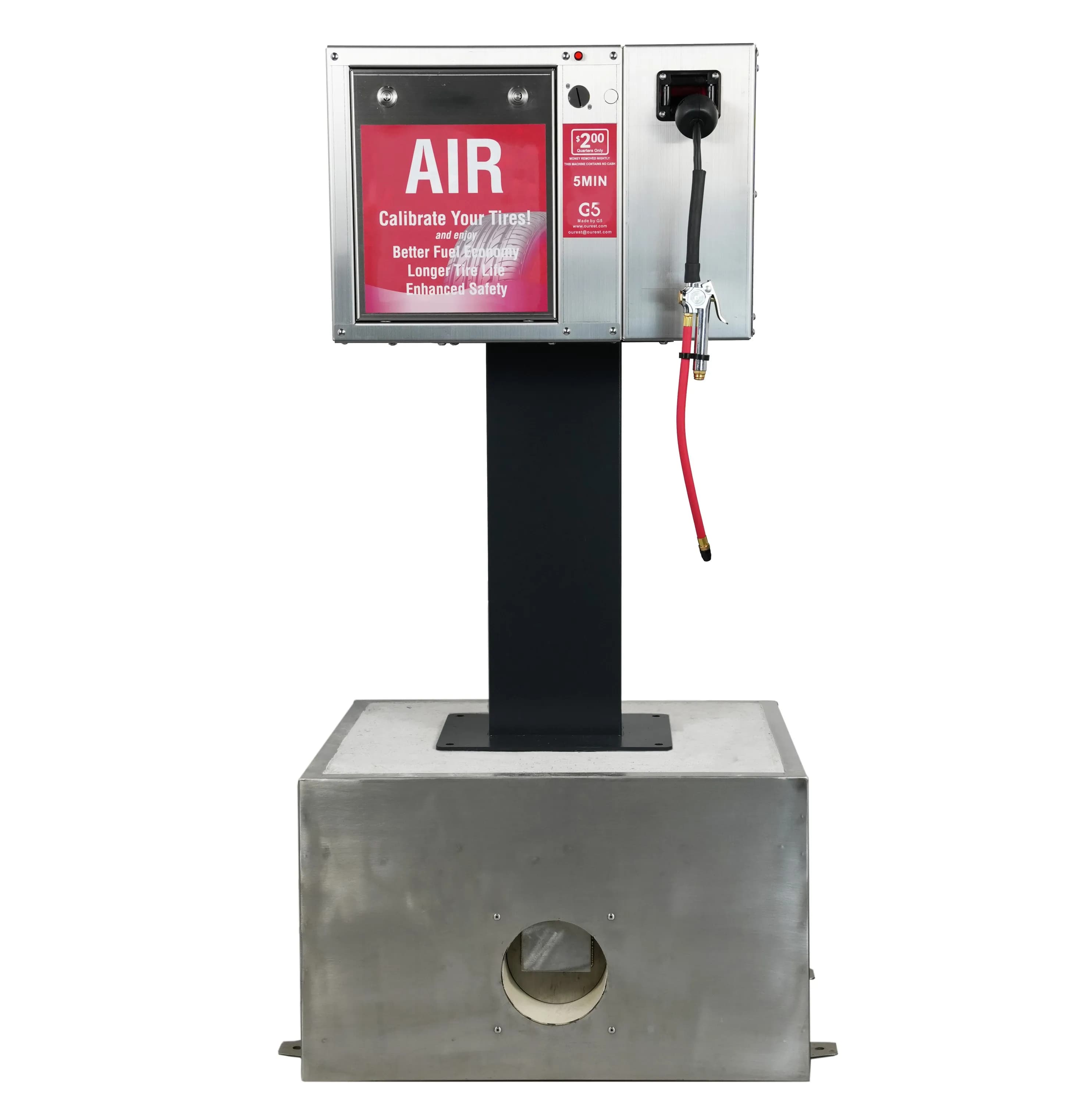 G5 CE Gonfiatore Digitale per Pneumatici da Esterno a Moneta con Compressore d'Aria Integrato e Avvolgitubo, per Stazioni di Servizio