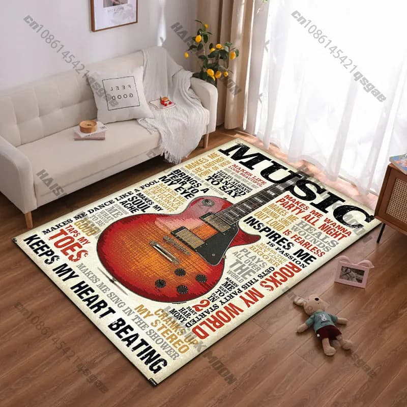La musica evoca emozioni e passione, tappeto per yoga, decorazione per soggiorno, tappetino per gattonare per bambini, tappetino per zerbino, tappeto per giochi