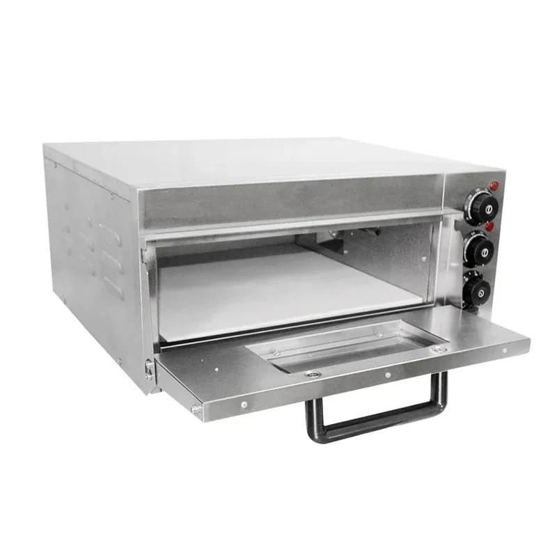 Forno per pizza elettrico commerciale a piano singolo strato 220 V 1300 / 2000 W con pietra e ripiano Macchina per pizza multiuso