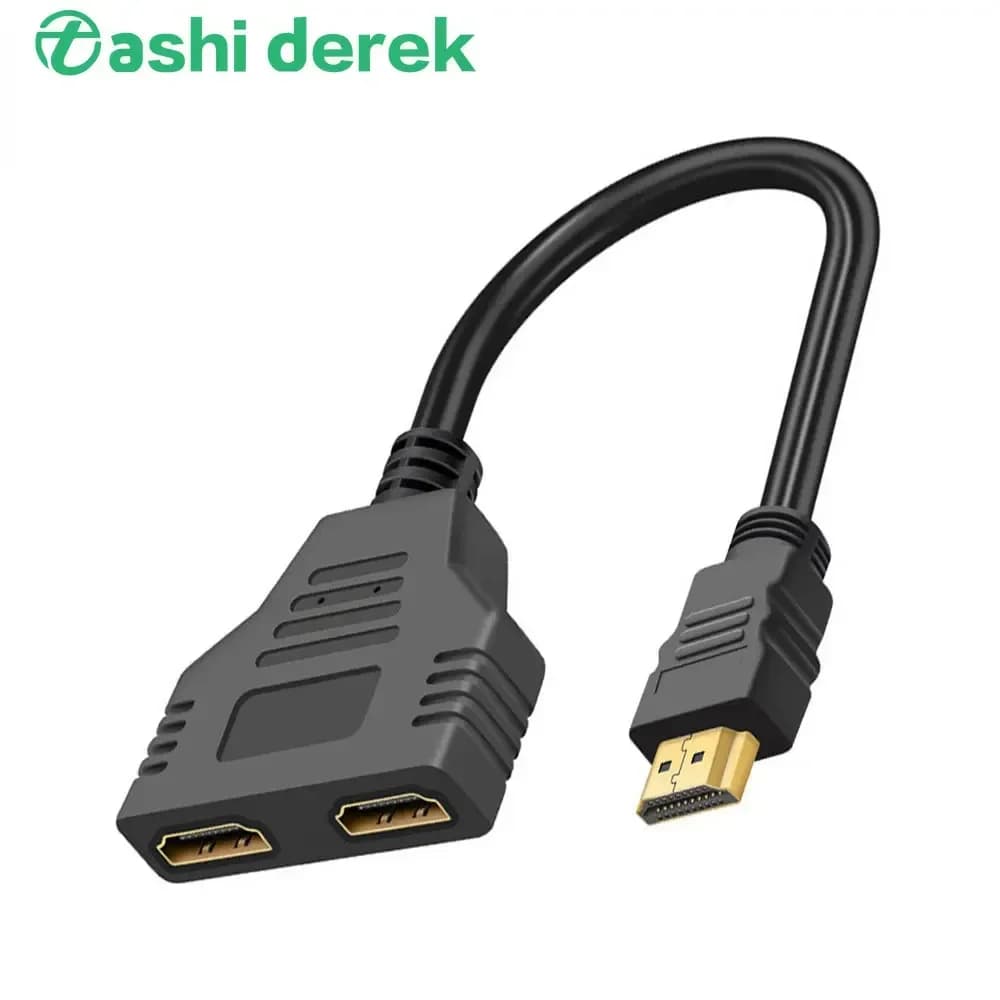 Cavo adattatore splitter HDMI Dual HDMI 1 in 2 Out Conversione HDMI maschio-femmina Cavo splitter 3D 4K per lettori DVD Xbox PS3