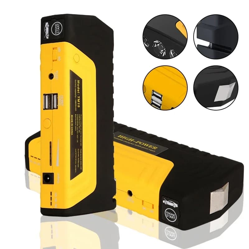 Avviatore di emergenza per auto 12V 16800mAh Power Bank Dispositivo di avviamento per auto portatile Caricatore booster Batteria per auto di emergenza Jumpstarter