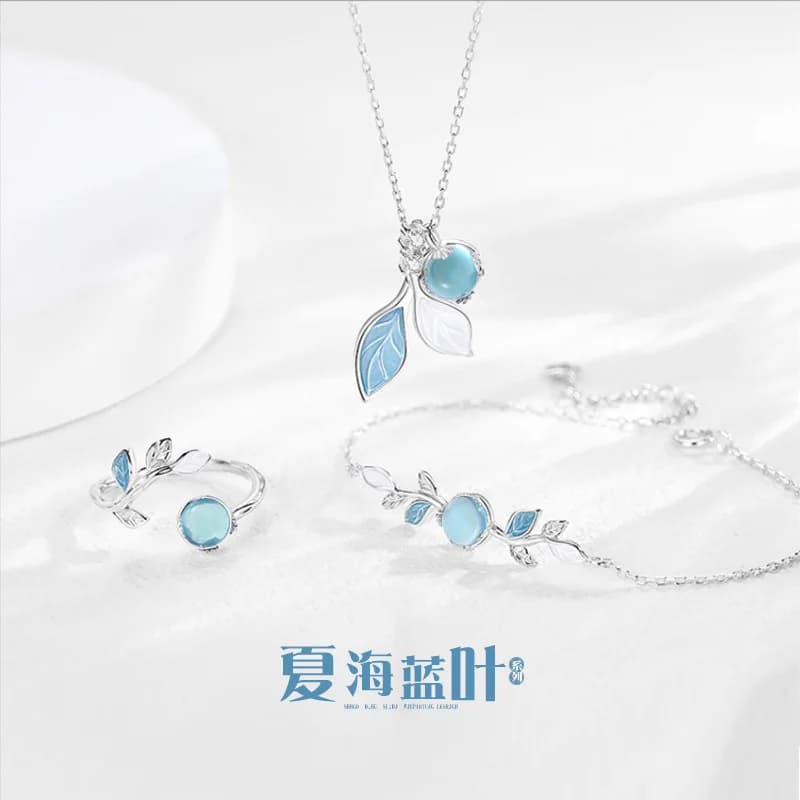 925 Sterling Silver Trendy Simple Necklace Bracelet Rings Set For Women Girls Wedding Engagement Valentines Day Gift