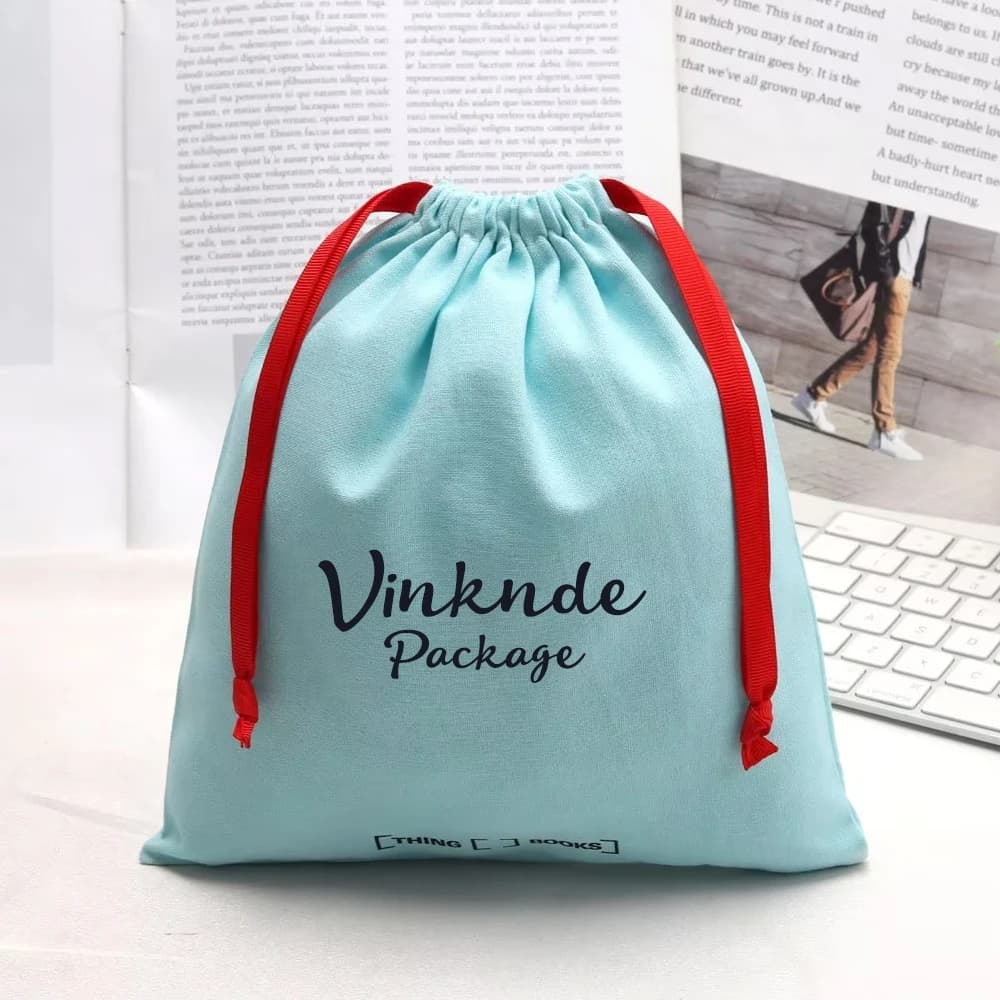 Borsa per imballaggio regalo in mussola di cotone con logo personalizzabile, grandi buste antipolvere con coulisse per auricolari, gioielli, bracciali, orologi, candele