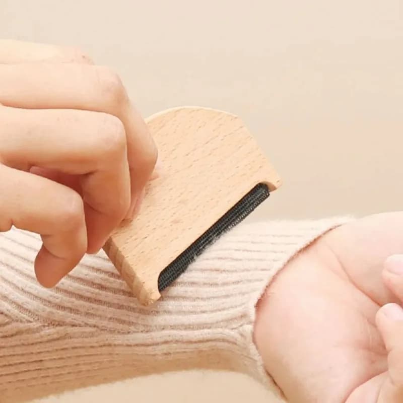 1pc Lint Fur Remover Wooden Epilator Cashmere Sweater Clothes Fluff Fabric Shaver Pilling To Pompom Portable Cleaning Comb Brush