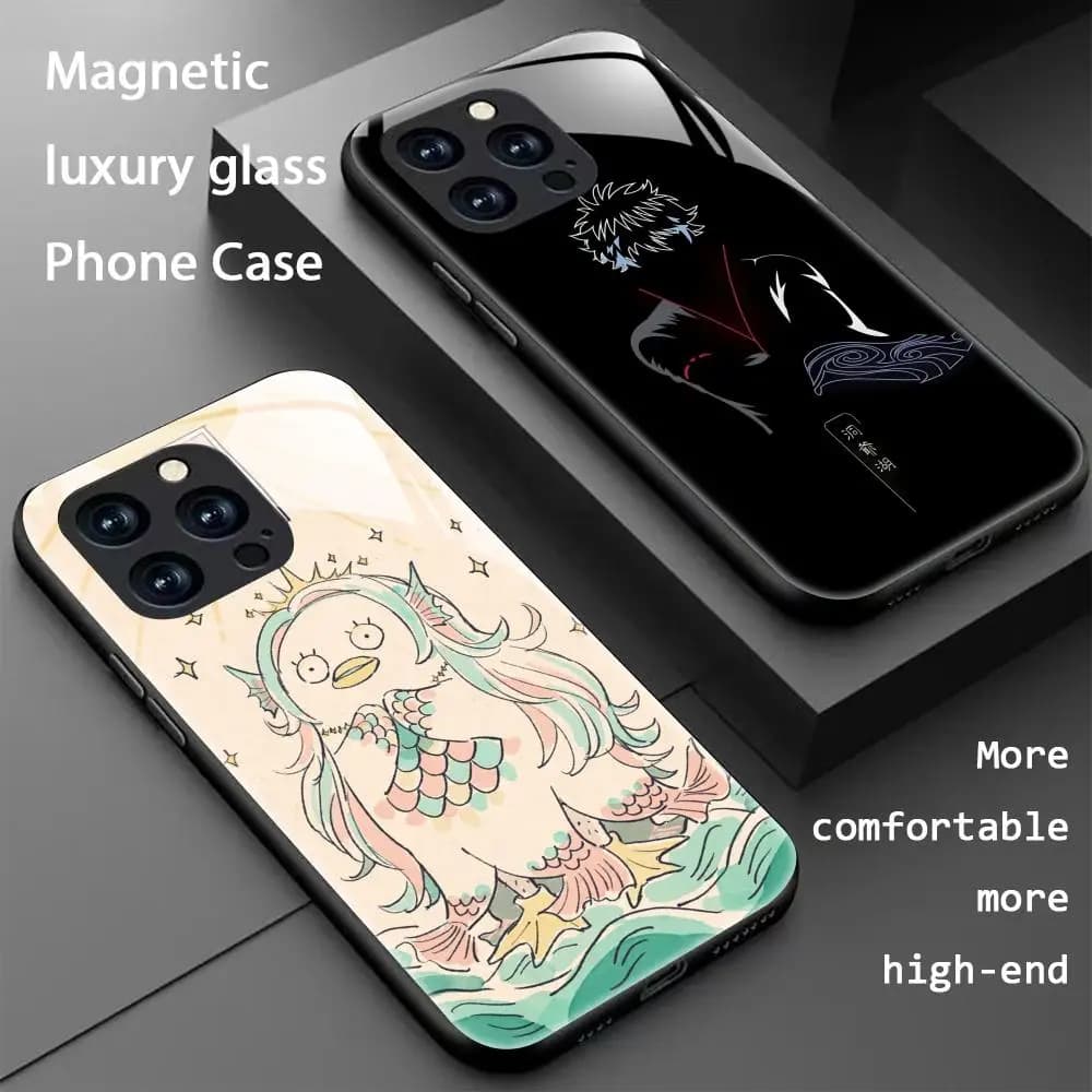 Gintama Anime Cool design Phone Case For iPhone 17 16 15 14 13 12 11 X XR XS 8 Plus Mini Pro Max Glass Magnetic Phone Case