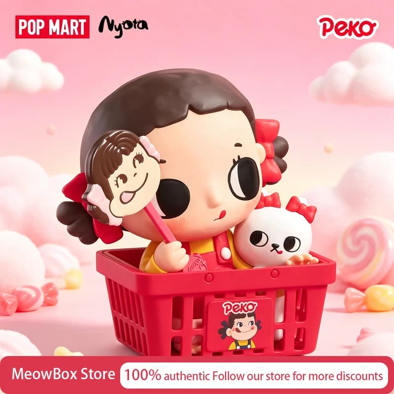 Nuova Serie Pop Mart Nyota × Peko, Action Figure, Giocattolo d'Arte, Decorazione da Scrivania Trendy, Ornamento, Mystery Box, Bambola Hippers