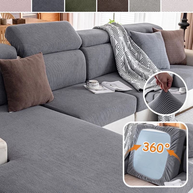 Elastic Stretch Fit Sofa Cover White Removable Washable Jacquard Fabric Slipcover for Living Room Furniture Pet Proof Protection