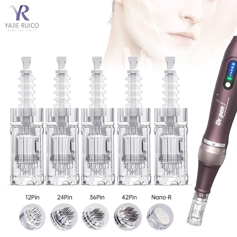 Dr. Pen Replacement Cartridges Compatible With Dr. Pen Ultima A10 12 Pin/24 Pin/36 Pin/42 Pin Round 0.25mm Nano Needles