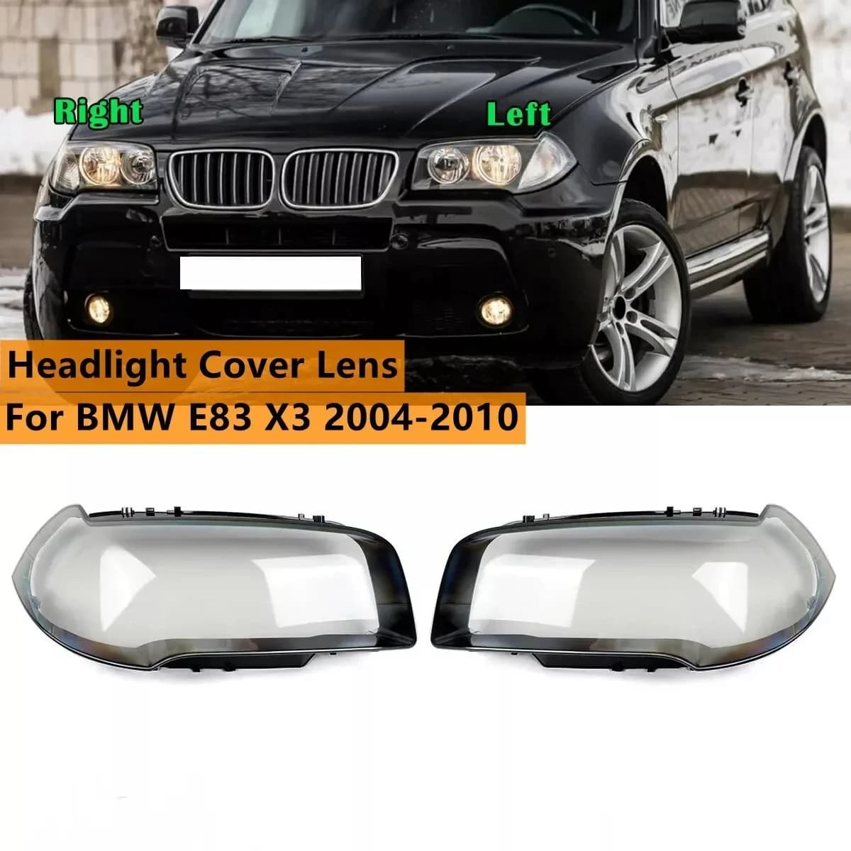 BMW X3 E83 2004-2010 Lighthouse Cover Glass Lenten for BMW X3 E83 2004-2010
