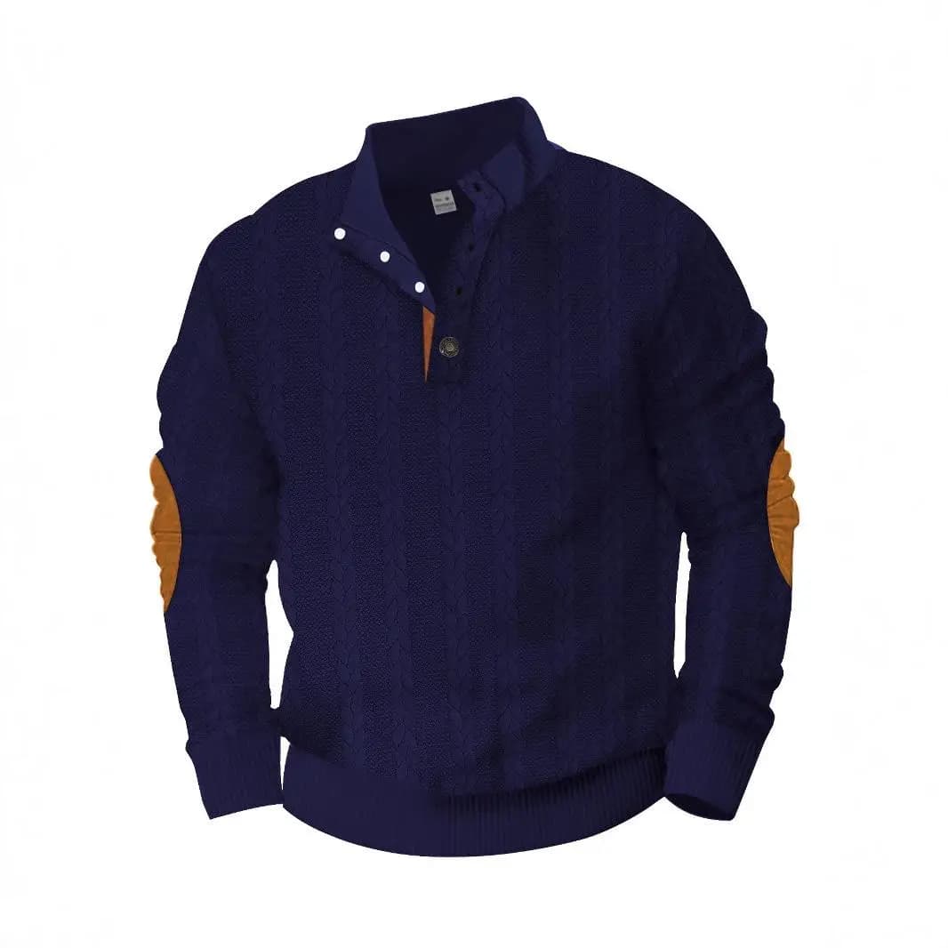 Casual Long Sleeve Hoodie Heavyweight Floral Embroidery Men's Button Stand Collar Patch Henry Style Comfortable Leisure Sweat...