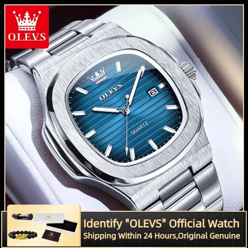 OLEVS Quartz Men's Watch High Quality Business Dress Wristwatch Waterproof 44 Large Dial Men Luxury Watches NEW NO:3639