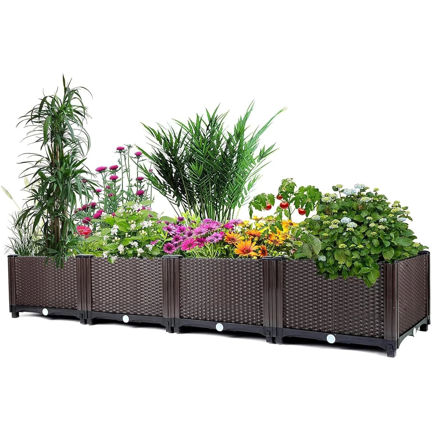 Auto-irrigating planter with Draining Mats, Heat Resistant and Gelo for Patio, Terrace, Balcony, Vegetable Growing and Flowers