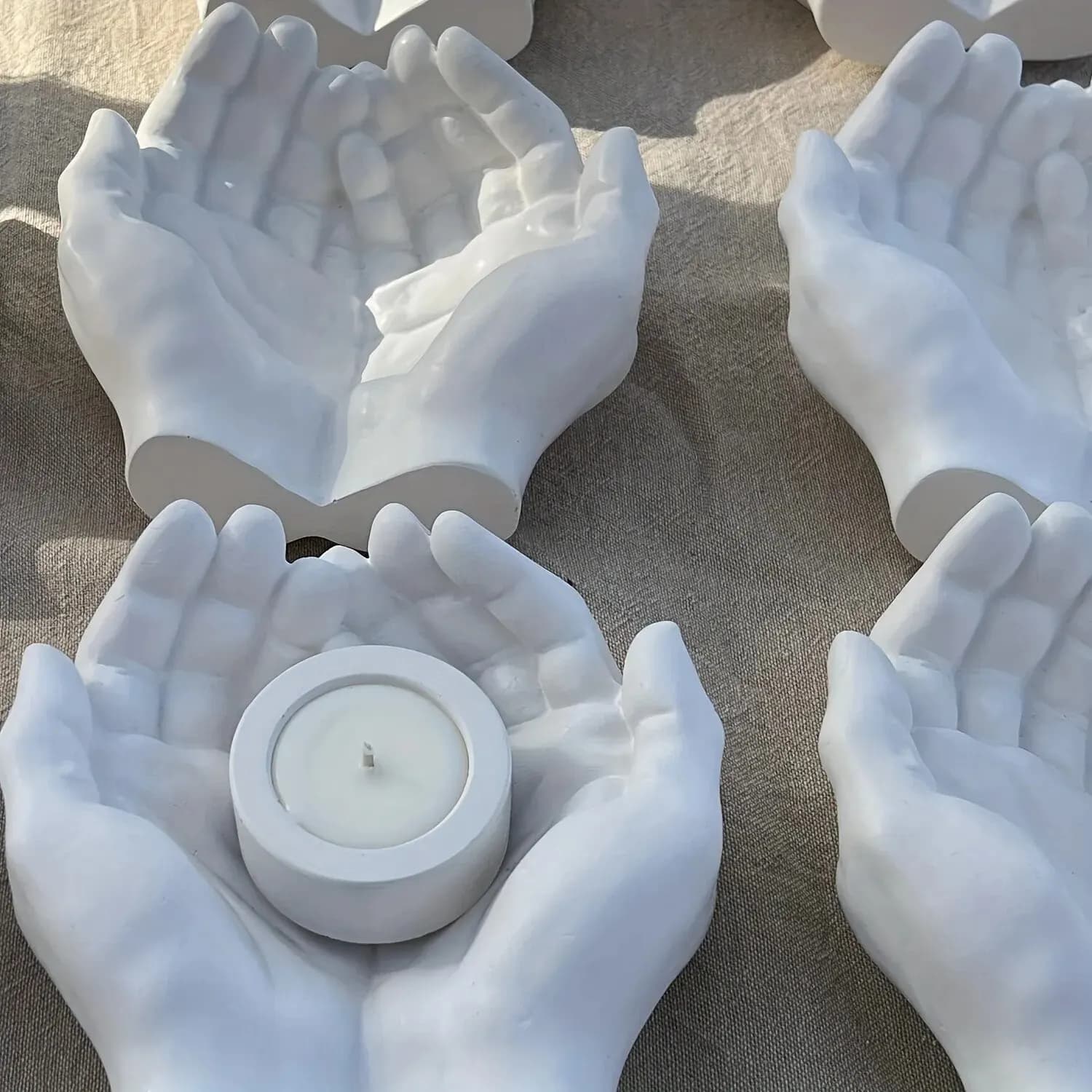 Stampo in gesso a mano da 1 pezzo per colata di resina e artigianato fai-da-te - Deposito di gioielli, portacandele, vaso succulento - Regalo per la decorazione della casa