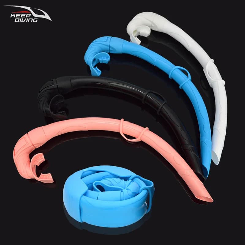 1 pcs snorkeling full silicone type wet snorkeling tube folding snorkeling with buckle diving equipment free