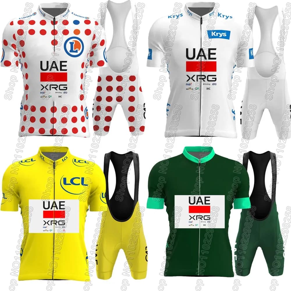 French Tour UAE Team 2025 Cycling Jersey Set Summer Cycling Clothing Road Bike Shirts Cycling pants MTB Ropa Maillot
