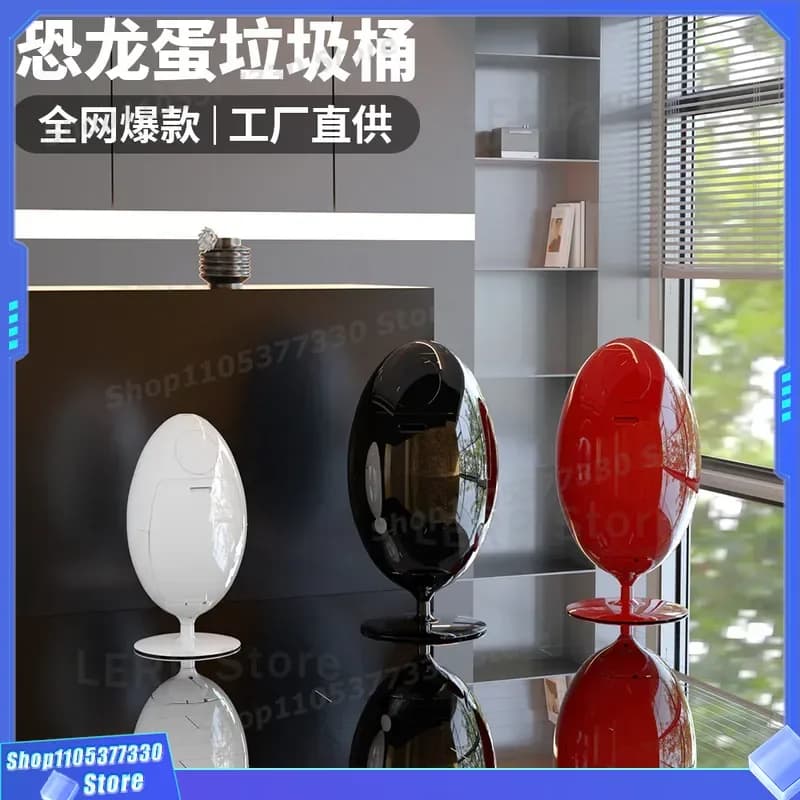 Creative Italian Dinosaur Egg Trash Can Modern Kitchen Waste Bin Cute Desktop Ornament Home Decor Novelty Garbage Container