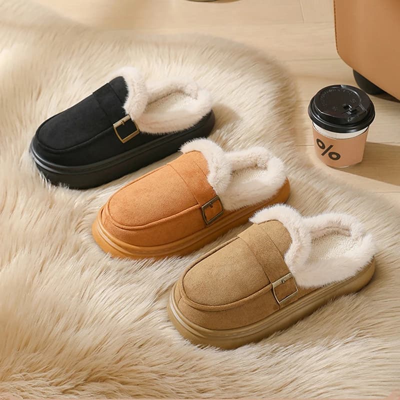 Winter Fluffy Women's Slippers Home Winter Plush Luxury Designer Woman Shoes Indoor Casual Platform Fuzzy Fur Slides Trend Soft