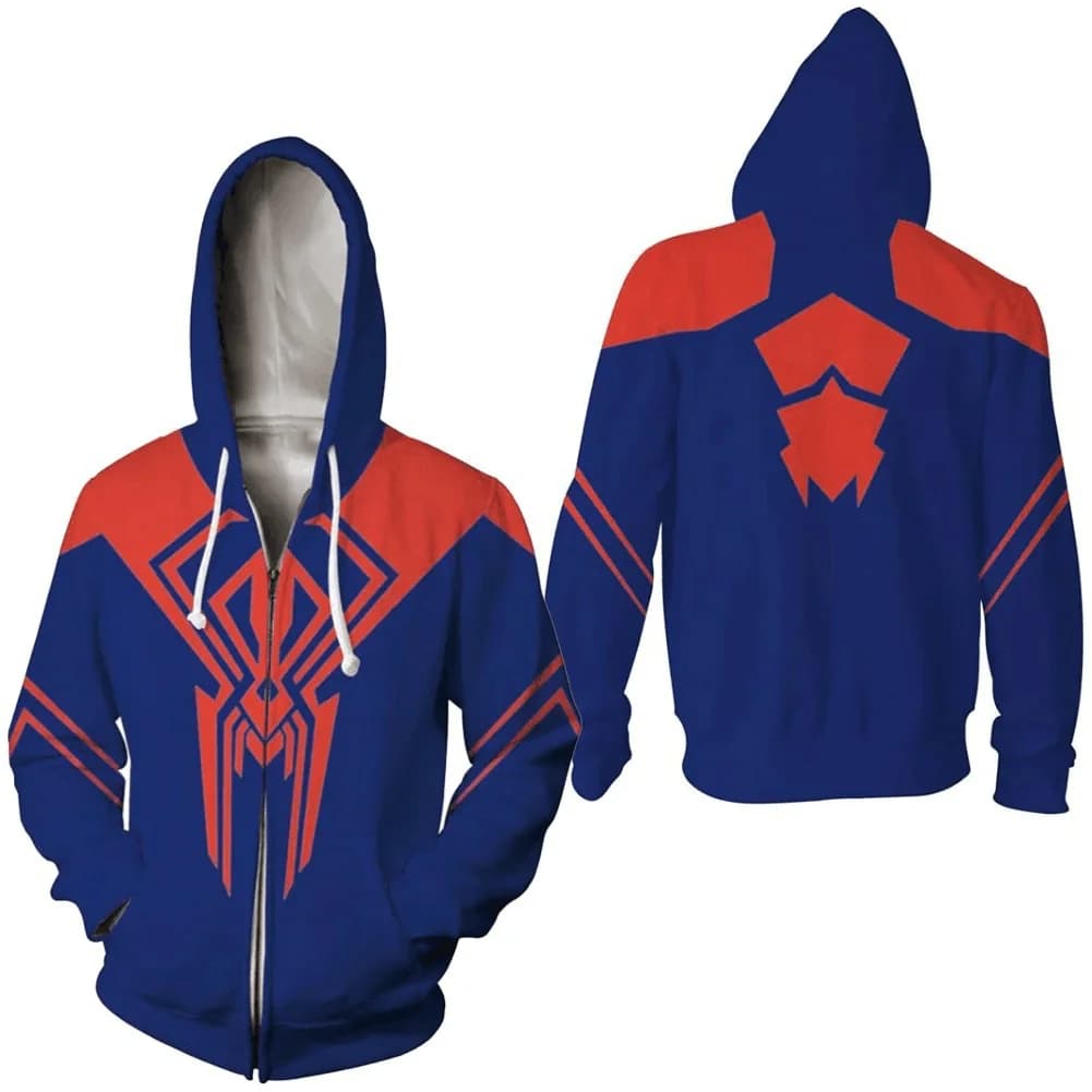 Spider Man 2099 felpe con cappuccio Miguel Ohara Cosplay felpa con cappuccio 3D poliestere con cappuccio primavera Halloween giacca sottile Costume da festa abbigliamento