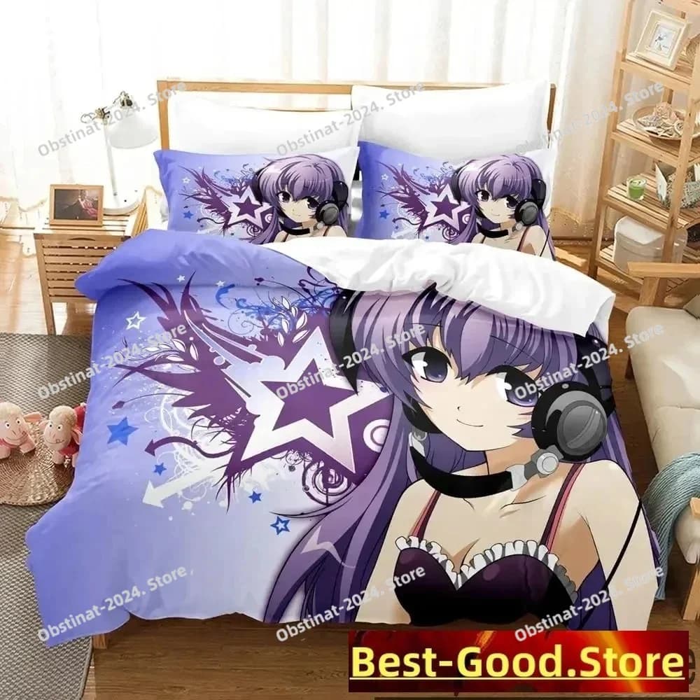 Set di Biancheria da Letto Anime Higurashi When They Cry, Copripiumino 3D, Set Copriletto, Federe, Piumone, Misura King e Queen per Ragazzi e Adulti
