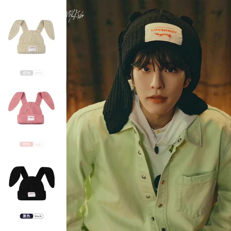 2024 nuova moda Amante ragazzo Conigli hanno orecchie lunghe Cappello lavorato a maglia fresco Cappello caldo Carino Berretto con cappuccio Design di nicchia Hip-hop Regalo di Natale