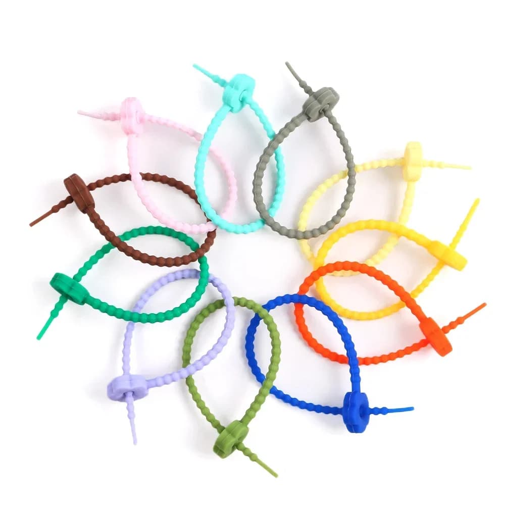 5 pezzi di cravatta in silicone colorato a forma di fiore carino portachiavi fai da te pendenti per cavo di ricarica per auricolari organizzatore di cinghie per cravatte