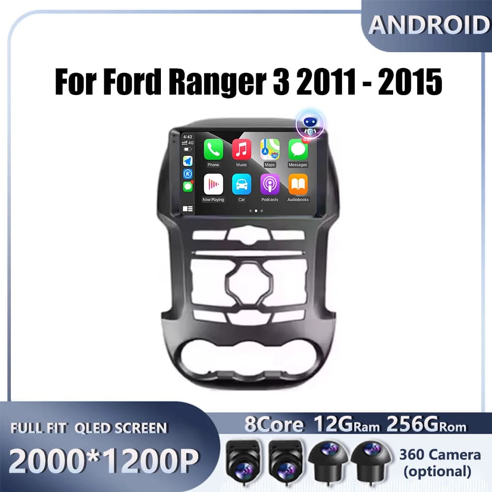 Per Ford Ranger 3 2011 2012 2013 2014 2015 Android Carplay Auto Car Radio Navigazione GPS Multimedia Video Player DSP 4G AMI