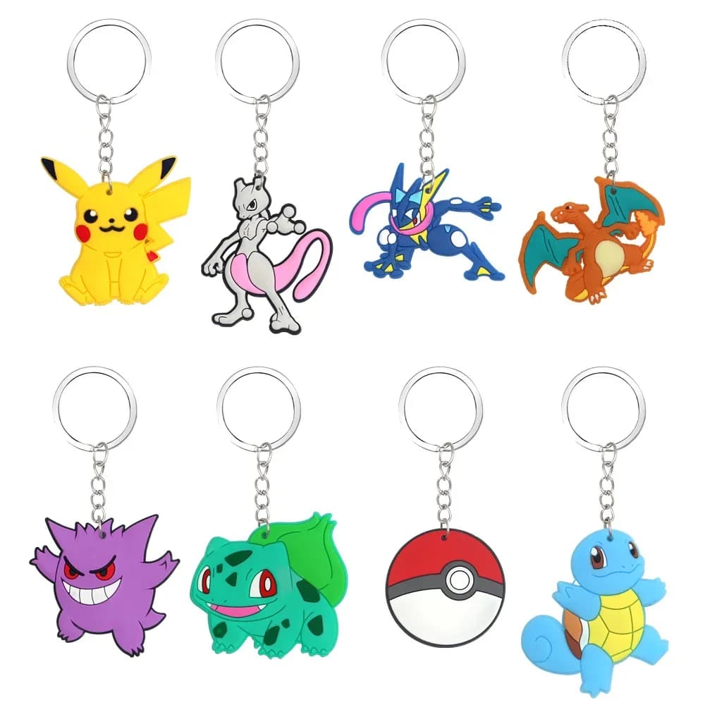 8 stile Pokemon Portachiavi Carino Pikachu Portachiavi Anime Figura Zaino Decorazione Pendenti e Ciondoli Accessori in PVC Giocattoli per bambini Regali
