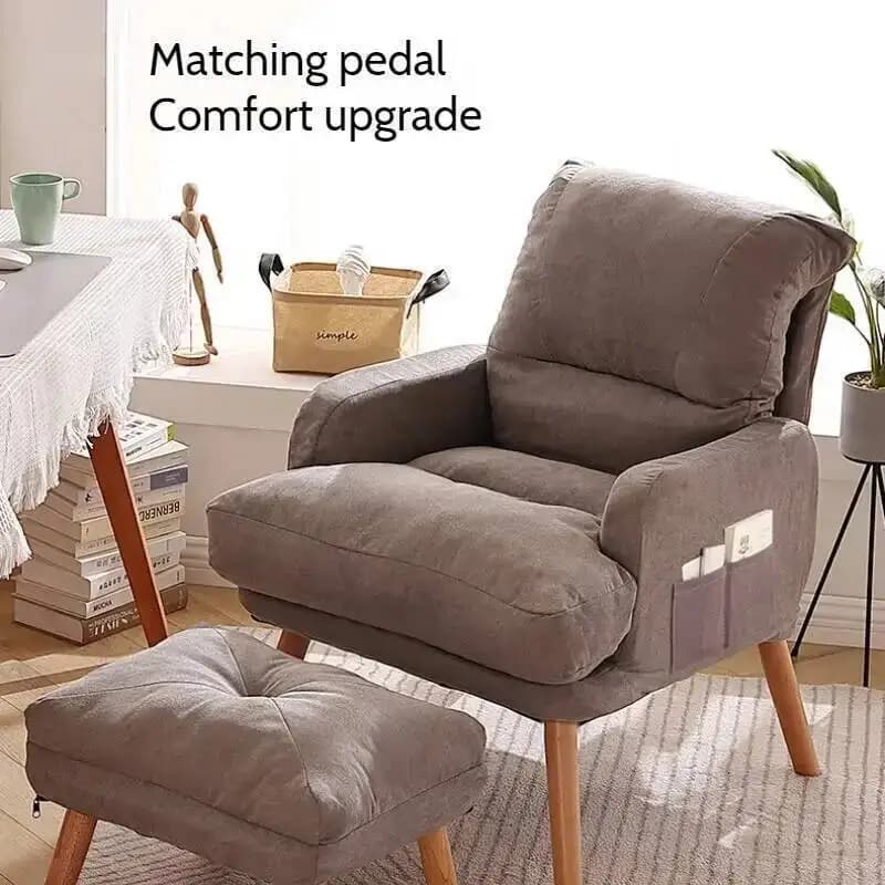 Poltrona reclinabile per computer pieghevole in tessuto per la casa, sedia da gioco per ufficio, sedia comoda, poltrona per balcone, divano per camera da letto, mobili