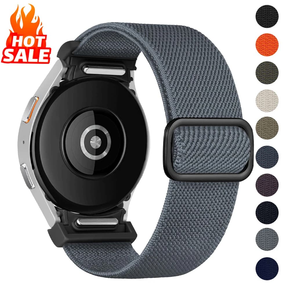 Cinturino senza spazi vuoti per Samsung Galaxy Watch 7 6 5 4 40mm 44mm/5 pro 45mm Bracciale in nylon elastico watch6 cinturino classico 47mm 43mm watch7