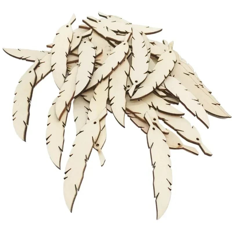 50pcs Wooden Graffiti Wood Crafts Unfinished Wood Cutout Wooden Dream Catcher DIY Wooden Dream Catcher Wood Pendant