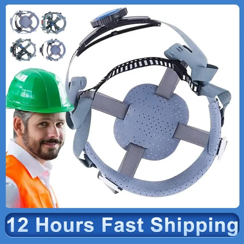 Fodera per elmetto protettivo Inserto per cappello di sicurezza Sostituzione Protezione dagli urti Accessori per cappelli di sicurezza Cinghia di bloccaggio regolabile Cintura per la testa nera e grigia
