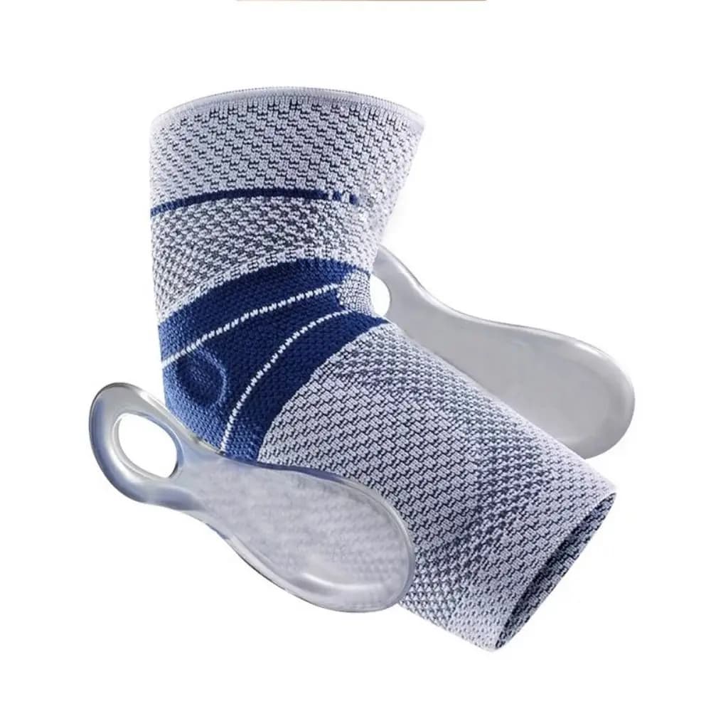 Gomitiere sportive anticollisione Protezione per ginocchio traspirante lavorata a maglia in nylon Tutore protettivo regolabile Protezione per gomito