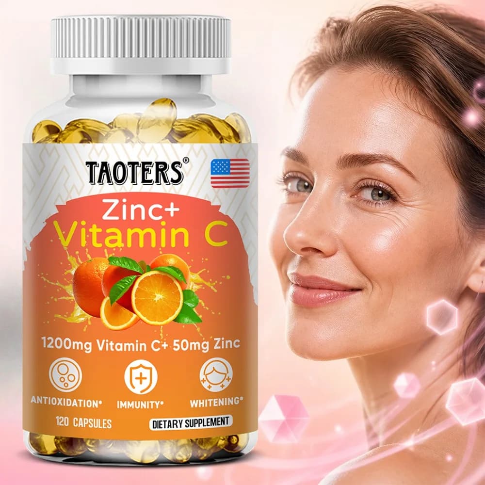Vitamin C with Zinc 120 Capsules Dietary Supplement | Non-GMO & Gluten Free Vegan