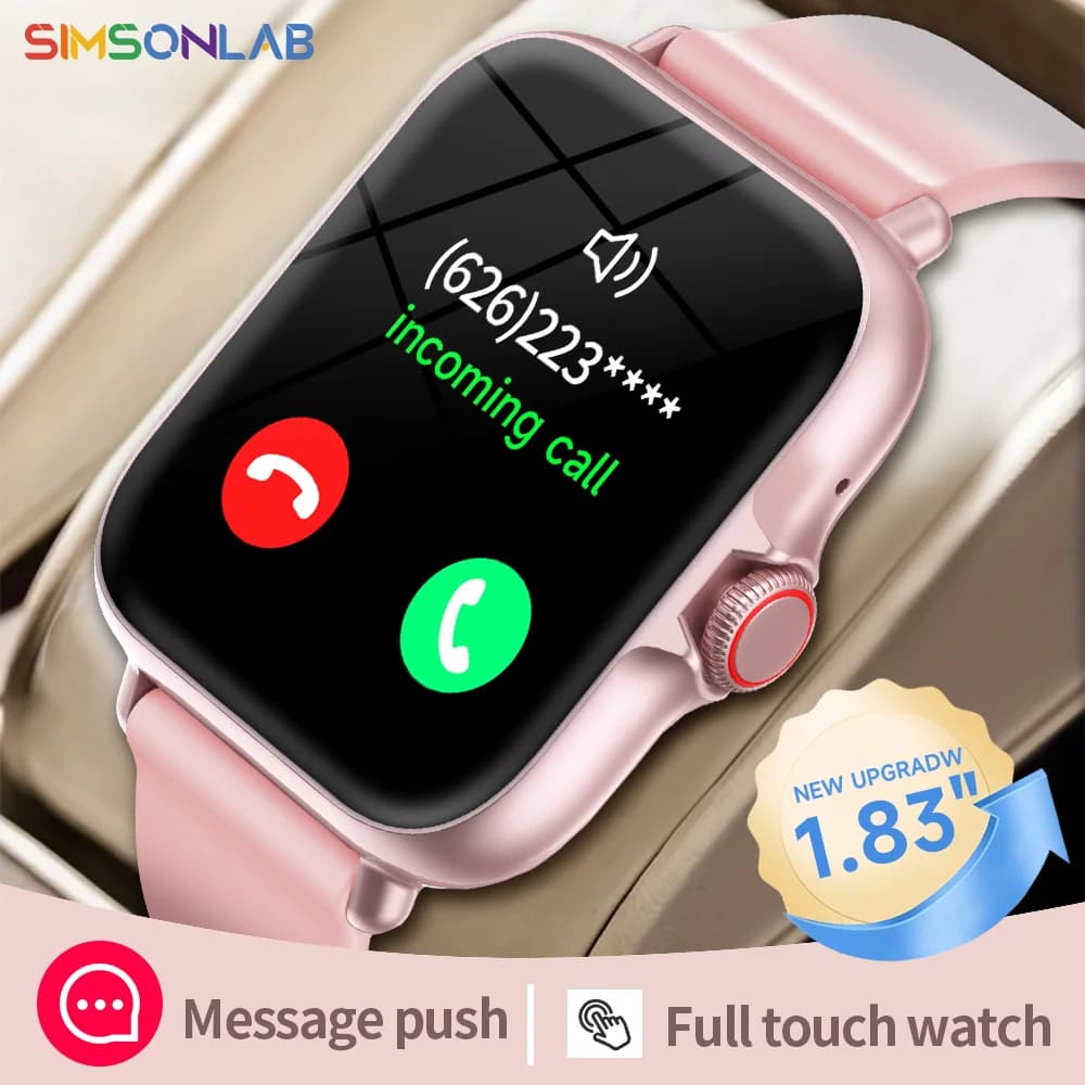 Nuovo schermo da 1,83'' Smartwatch Chiamata wireless Messaggio Promemoria Modalità sportive multiple Fotocamera remota Regalo di festa perfetto Uomo Donna